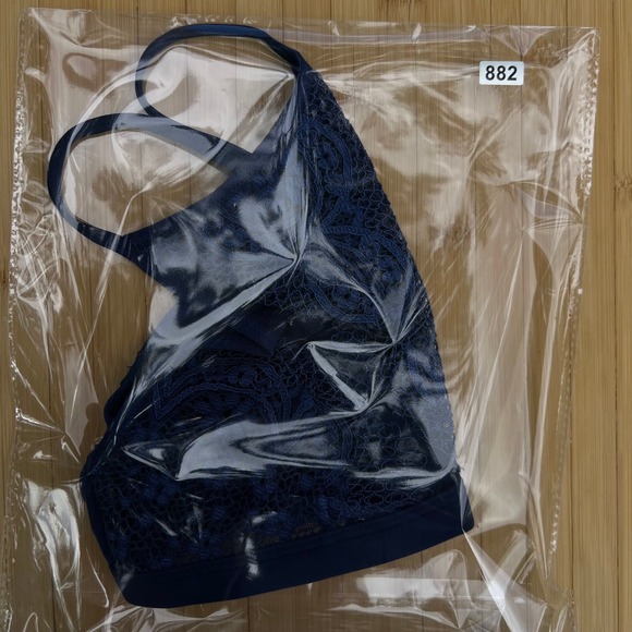 Victoria's Secret Blue Lace High Neck Bralette Size S/P Small Bra - Picture 5 of 5